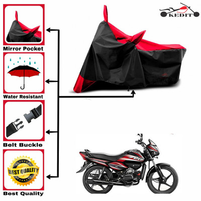 KEDIT Two Wheeler Cover for Hero(Splendor NXG, Red, Black)