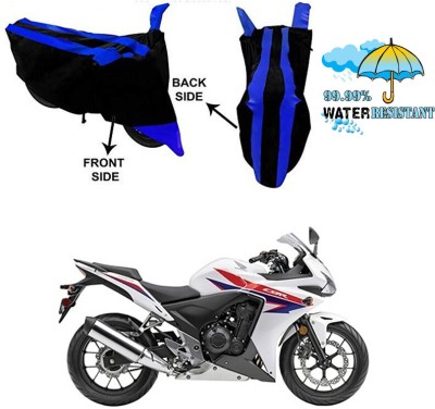 Ascension Two Wheeler Cover for Honda(CBR500R, Black, Blue)