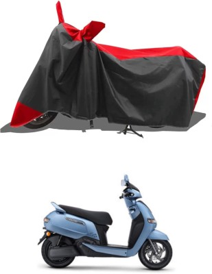 Mdstar Waterproof Two Wheeler Cover for TVS(iQube Electric, Red, Black)