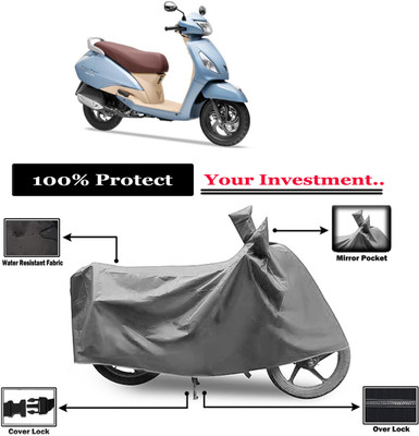 Amexride Two Wheeler Cover for TVS(Jupiter Grande BS6, Grey)