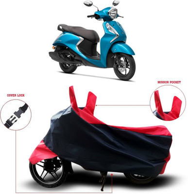 KEDIT Two Wheeler Cover for Yamaha(Fascino 125, Red)