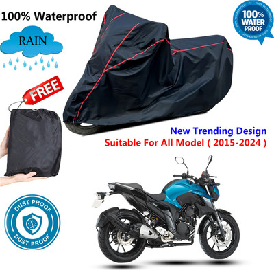 AutoGalaxy Waterproof Two Wheeler Cover for Yamaha(FZ 25 BS6, Black, Red)