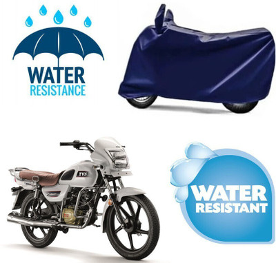 DeepShakshi AUTOMOTIVE Waterproof Two Wheeler Cover for TVS(Radeon, Blue)