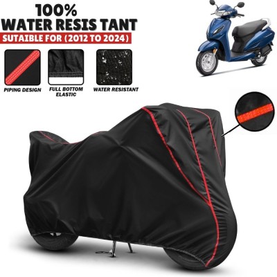 Mwiss Waterproof Two Wheeler Cover for Honda(Activa 125, Black, Red)