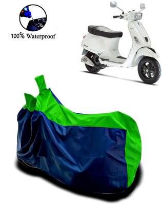 Autofly Waterproof Two Wheeler Cover for Vespa(Piaggio Vespa, Blue, Green)