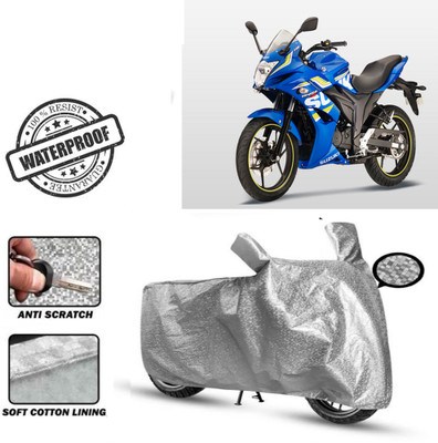 Autoinnovation Waterproof Two Wheeler Cover for Suzuki(Gixxer SF, Silver)
