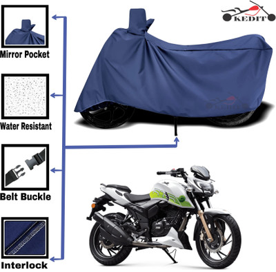 KEDIT Two Wheeler Cover for TVS(Apache RTR 200 Fi E100, Blue)
