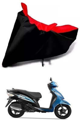DeepShakshi AUTOMOTIVE Waterproof Two Wheeler Cover for TVS(Wego BS6, Black, Red)