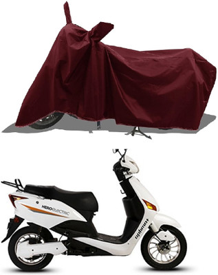 MWBB Waterproof Two Wheeler Cover for Hero(Electric Optima DX BS6, Maroon)
