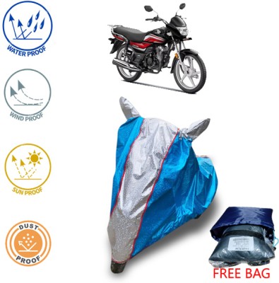 FAMEXON Waterproof Two Wheeler Cover for Honda(CD 110 Dream, Silver, Blue)