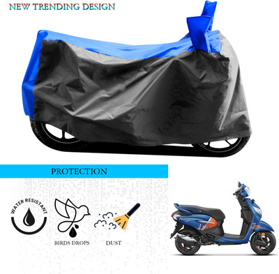 SnehaSales Waterproof Two Wheeler Cover for Hero(Pleasure+ 110, Grey, Blue)