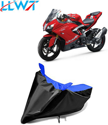 KPIND Waterproof Two Wheeler Cover for TVS(Apache RR 310, Black, Blue)