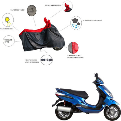 RiderShine Waterproof Two Wheeler Cover for Bajaj(Blade 125, Black, Red)