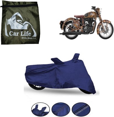 Car Life Waterproof Two Wheeler Cover for Royal Enfield(Classic 500, Blue)