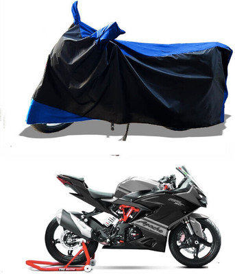 DeepShakshi AUTOMOTIVE Waterproof Two Wheeler Cover for TVS(Apache RTR 310, Blue, Black)