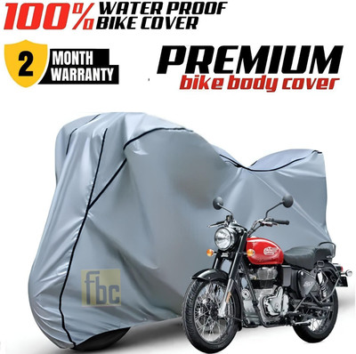 FBC Waterproof Two Wheeler Cover for Royal Enfield(Bullet 350, Silver, Black)