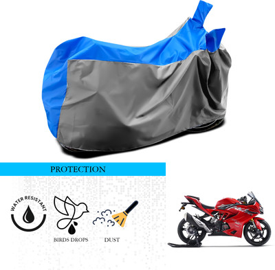 ANTHUB Waterproof Two Wheeler Cover for TVS(Apache RR 310, Grey, Blue)