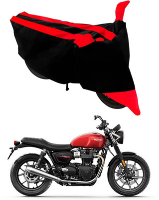 Mdstar Waterproof Two Wheeler Cover for Triumph(Street Twin, Red, Black)