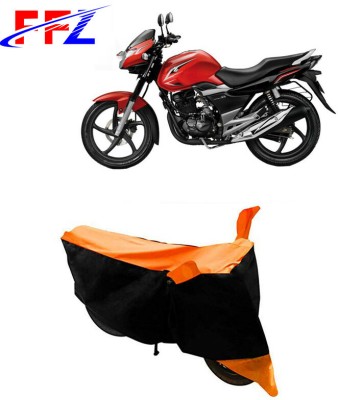 FFZ Waterproof Two Wheeler Cover for Suzuki(GS 150R, Black, Orange)