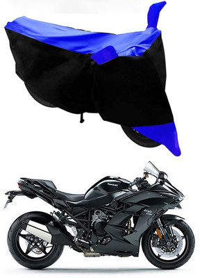 Furious3D Two Wheeler Cover for Kawasaki(Ninja H2 SX, Blue, Black)
