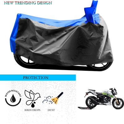 ANTHUB Waterproof Two Wheeler Cover for TVS(Apache RTR 200 Fi E100, Grey, Blue)