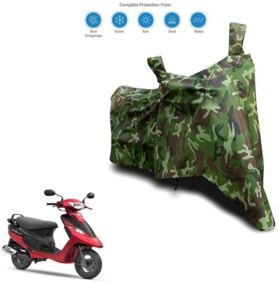 Aamaya Store Waterproof Two Wheeler Cover for TVS(Scooty Pep+, Green)