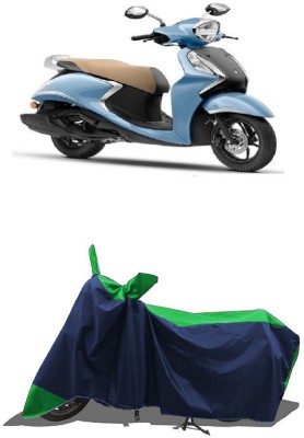 SUGASHRI Waterproof Two Wheeler Cover for Yamaha(Fascino BS6, Green, Blue)