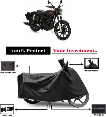 KEDIT Two Wheeler Cover for Royal Enfield(Classic 350 Signals, Black)