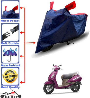 KEDIT Two Wheeler Cover for TVS(Jupiter Grande BS6, Red, Blue)
