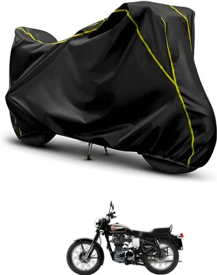 CODOKI Waterproof Two Wheeler Cover for Royal Enfield(Bullet 350 Twinspark, Black, Yellow)