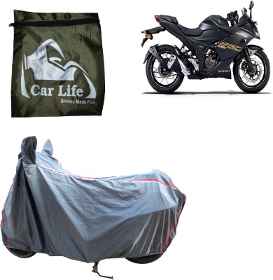 Car Life Two Wheeler Cover for Suzuki(Gixxer SF 250, Silver)