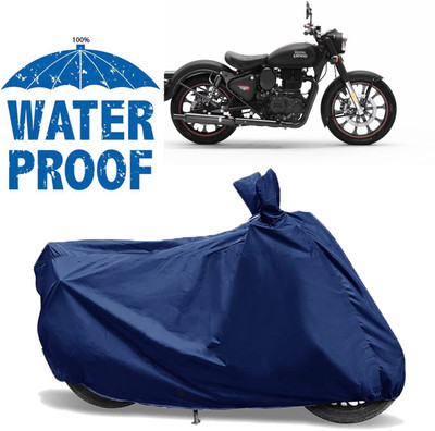 OliverX Waterproof Two Wheeler Cover for Royal Enfield(Classic 350 Signals, Blue)