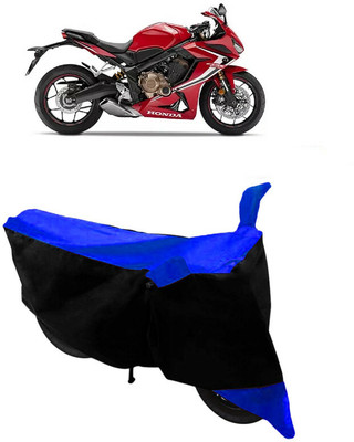 ABORDABLE Two Wheeler Cover for Honda(CBR650R, Black, Blue)