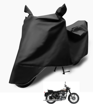 MOCKHE Two Wheeler Cover for Royal Enfield(Bullet 350, Black)