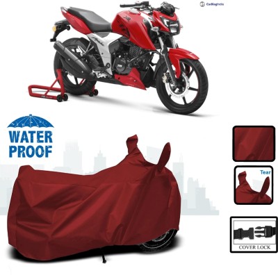 WMIZEXA Waterproof Two Wheeler Cover for TVS(Apache RTR 160 4V, Maroon)