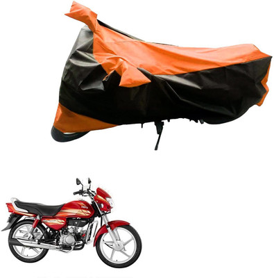 Mdstar Waterproof Two Wheeler Cover for Hero(HF Deluxe, Black, Orange)