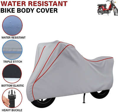BigFly Waterproof Two Wheeler Cover for TVS(XL 100 Heavy Duty, Grey, Red)