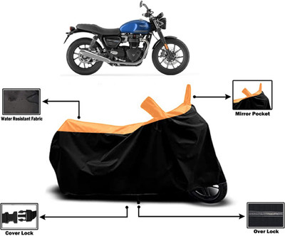 Amexride Two Wheeler Cover for Triumph(Street Twin, Orange)