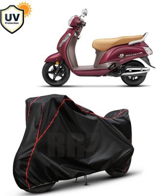 RRZ Waterproof Two Wheeler Cover for Suzuki(New Access 125, Black, Red)