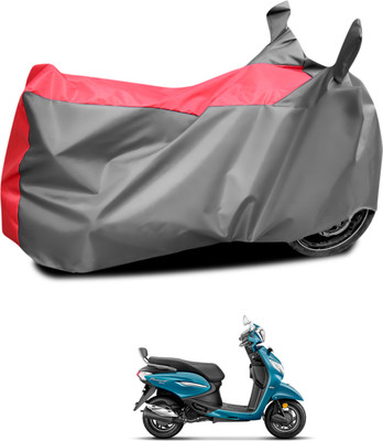 CODOKI Waterproof Two Wheeler Cover for Hero(MotoCorp Pleasure Plus, Grey, Red)