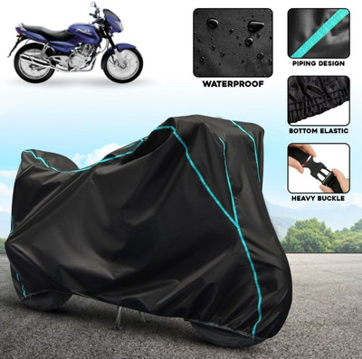 AutoGalaxy Waterproof Two Wheeler Cover for Bajaj(Pulsar 180 BS6, Black, Blue)