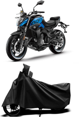 Mdstar Waterproof Two Wheeler Cover for CFMoto(400NK BS6, Black)