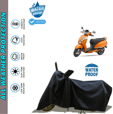 AutoGalaxy Waterproof Two Wheeler Cover for TVS(Jupiter 125, Black)