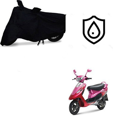 MMSSTAR Waterproof Two Wheeler Cover for TVS(Scooty Pep+, Black)