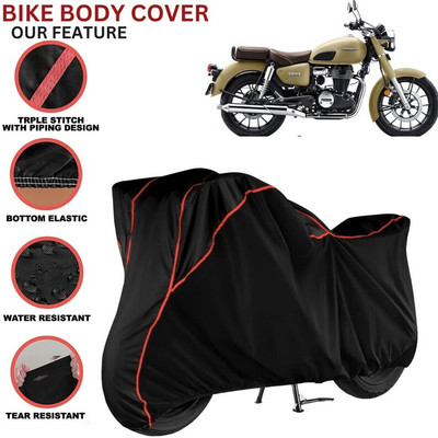 kerwa Waterproof Two Wheeler Cover for Honda(Hness CB350, Black, Red)