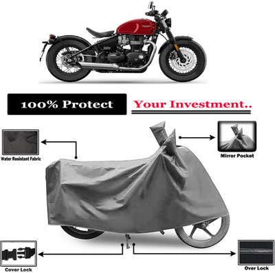 Amexride Two Wheeler Cover for Triumph(Bonneville Bobber, Grey)