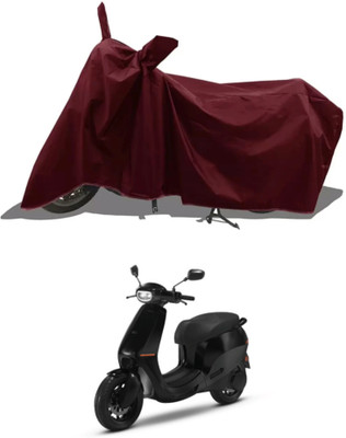 HWSXQAE Waterproof Two Wheeler Cover for Ola(Electric Scooter, Maroon)
