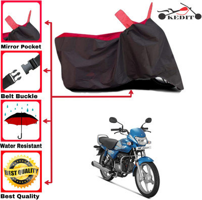 KEDIT Two Wheeler Cover for Hero(HF Deluxe, Red, Black)