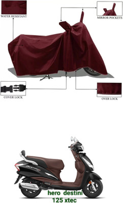 Mdstar Waterproof Two Wheeler Cover for Hero(Destini 125, Maroon)