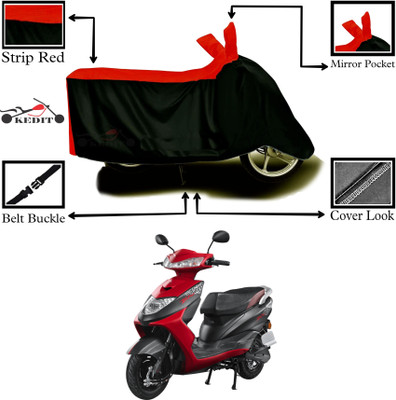 KEDIT Two Wheeler Cover for Ampere(Zeal, Red, Black)